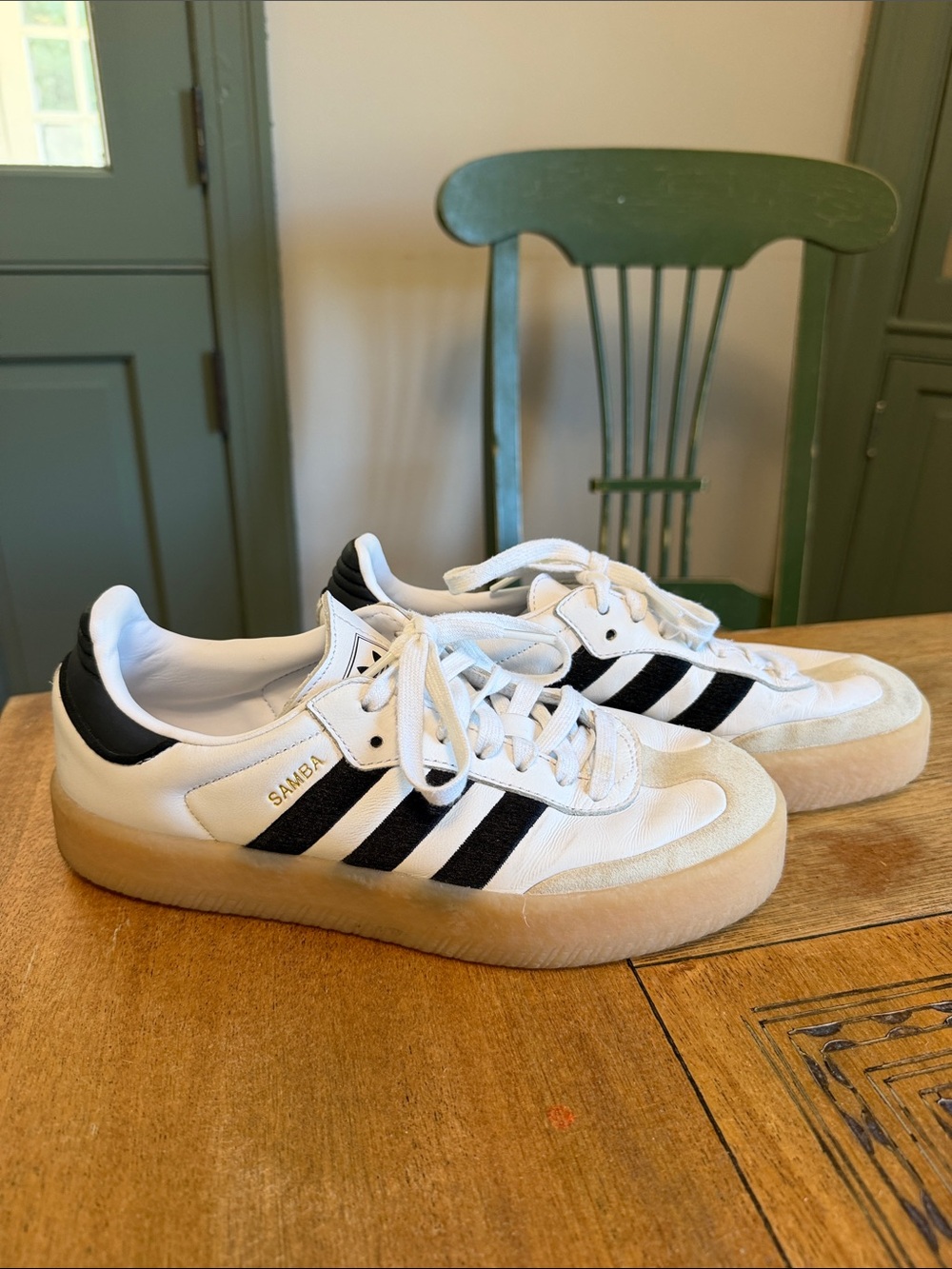adidas Samba Leather Sneaker - White / Black / Gum